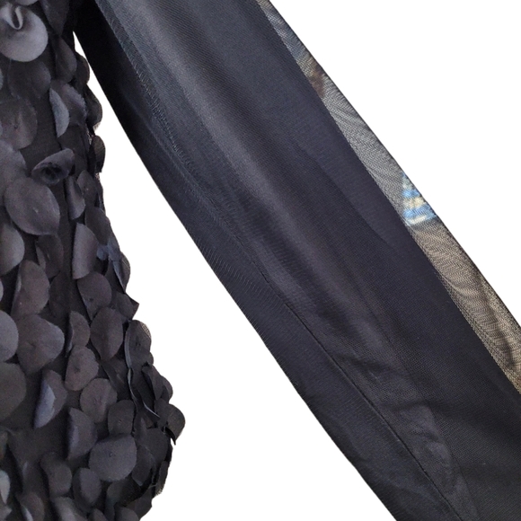 Women's Lightweight Bolero Jacket with Black Silky Rose Petals, siz S/M - Picture 6 of 10